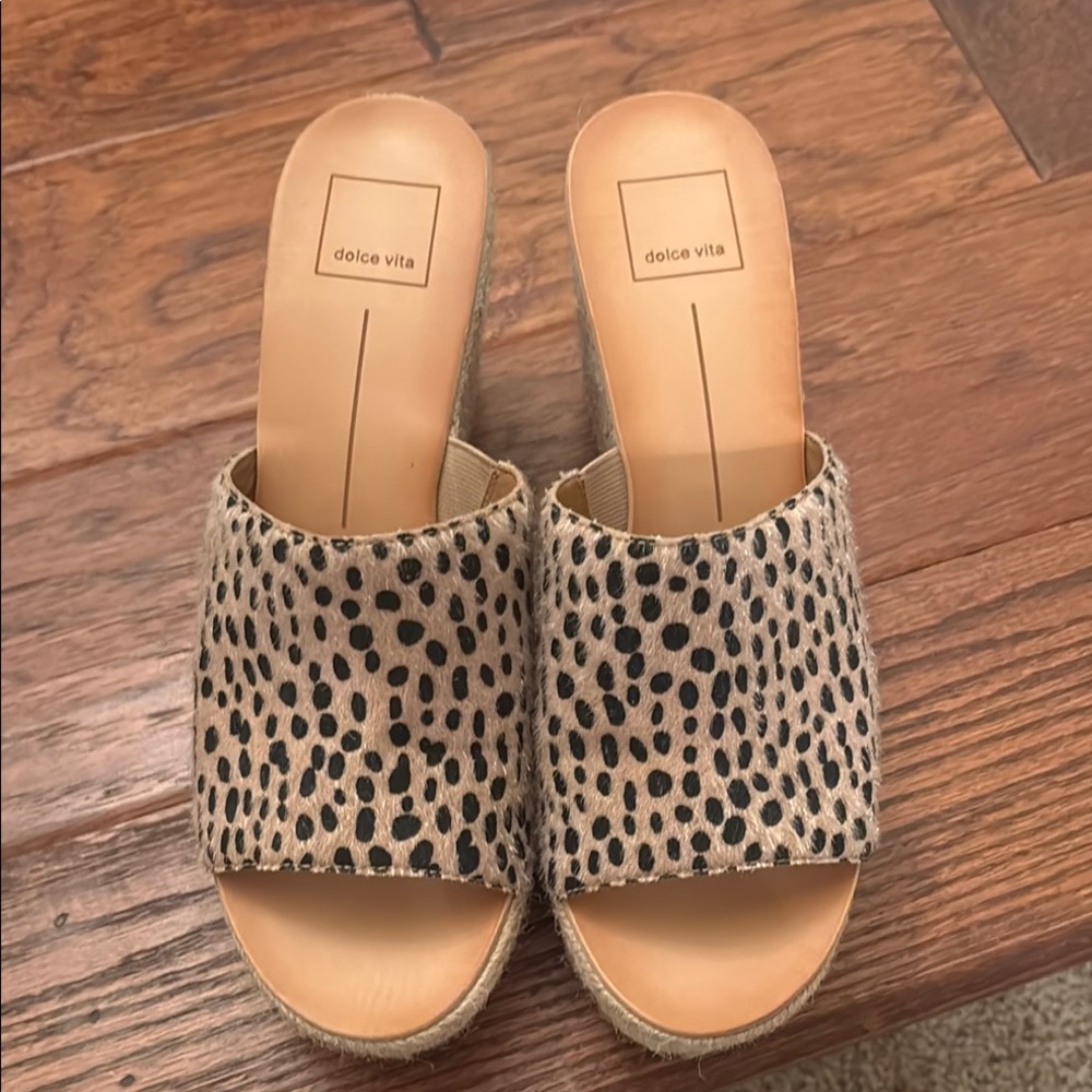 Dolce Vita Brown and Black Mules with Platform Sole